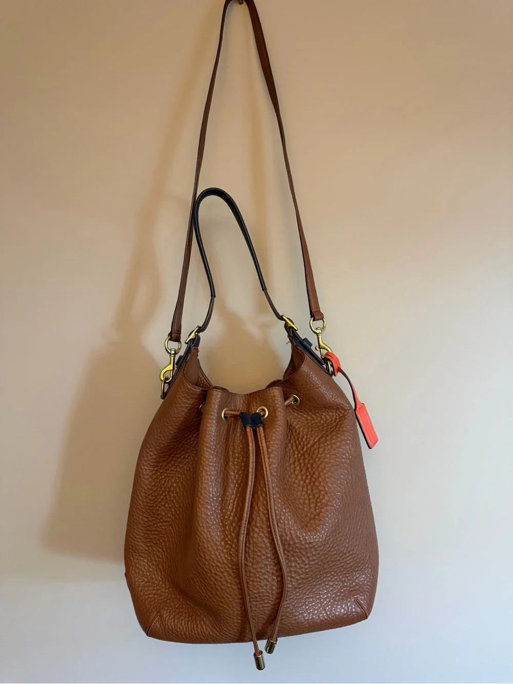 Coach Legacy Drawstring Bucket Bag in Pebbled Leather